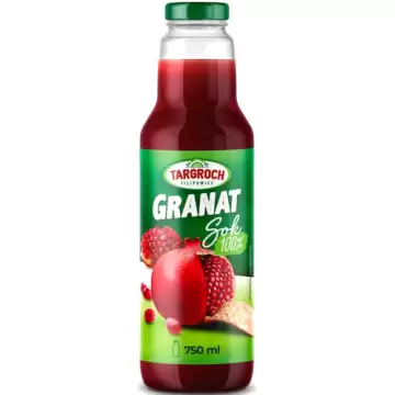 Targroch Sok Granat 100% 750ml z Granatów Granatu bez konserwantów bez dodatku cukru