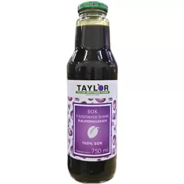 Targroch Sok z Suszonych Śliwek Kalifornijskich Taylor 100% 750ml USA śliwka na zaparcia jelita bez konserwantów