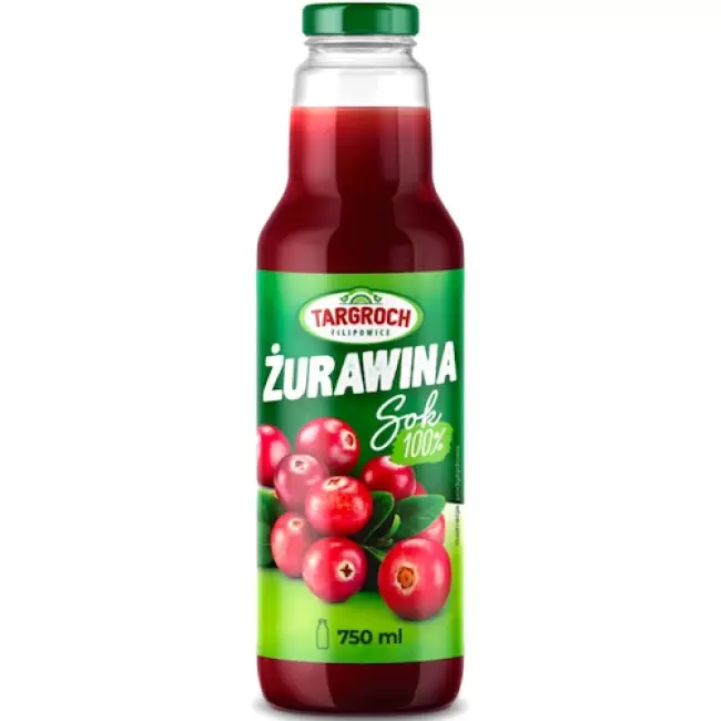 Targroch Sok Żurawina 100% 750ml z Żurawiny Żurawinowy bez konserwantów bez dodatku cukru