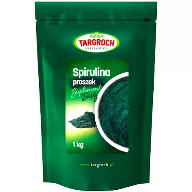 Targroch Spirulina 1000g proszek Algi - suplement diety Super Food Białko Minerały Żelazo Jod